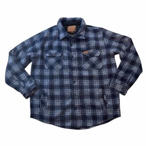 Mountain Ridge Fleece Blue Plaid Button-Up Shacket